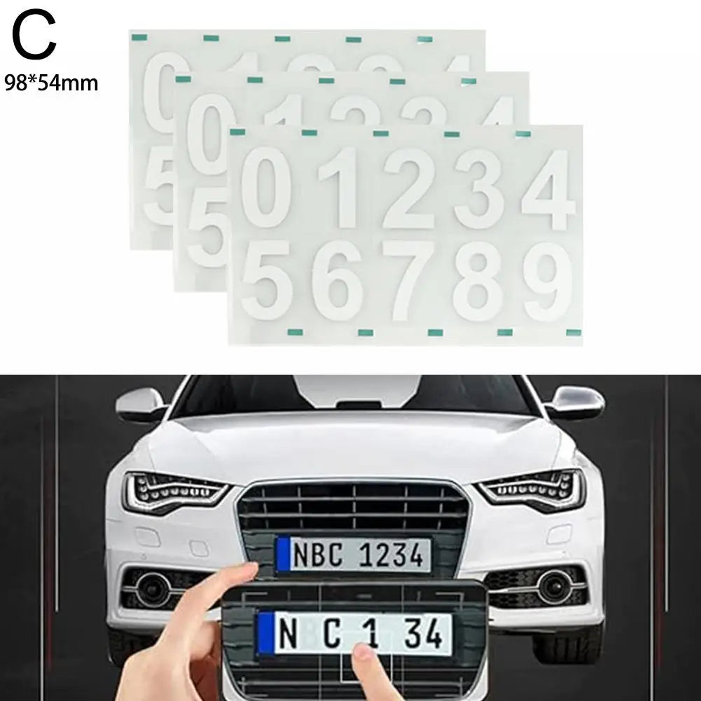 REFLECTIVE LICENSE PLATE DECAL (NUMBERS)