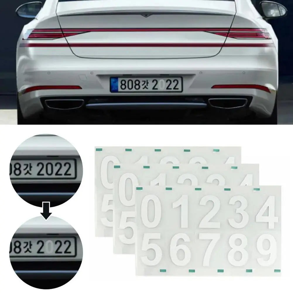 REFLECTIVE LICENSE PLATE DECAL (NUMBERS)